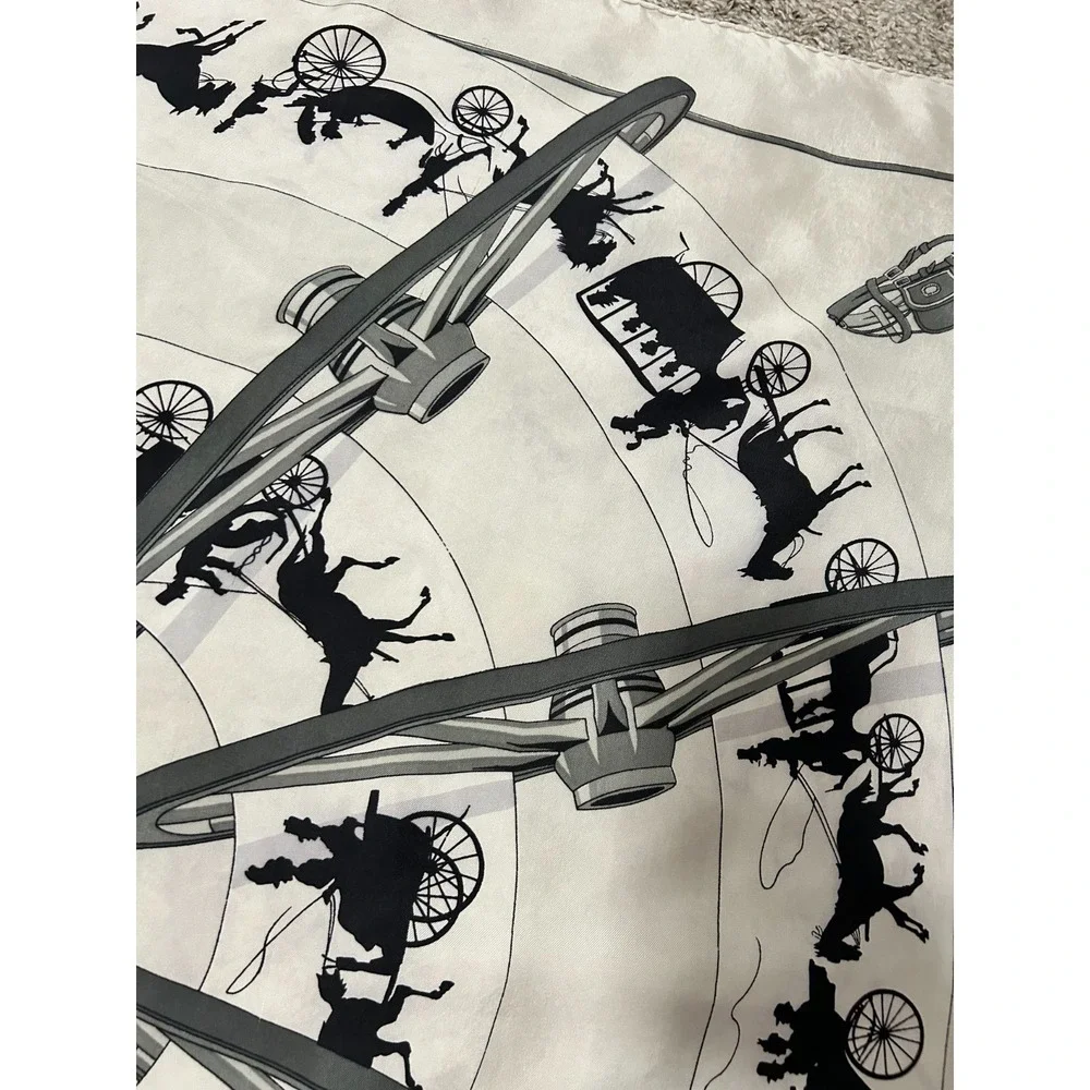 1950s Hermes Paris Qui Roule Hugo Grygkar Silk Shawl Scarf Carre 90 Flaws Read